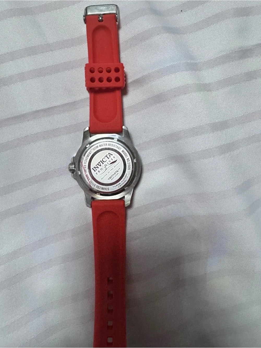 Invicta Red Strap Black Dial Men's Sport Watch